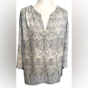 Artisan NY Blue Paisley Summer Tunic Top 3X
